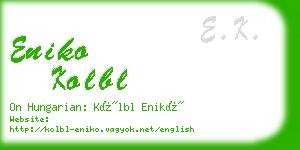 eniko kolbl business card